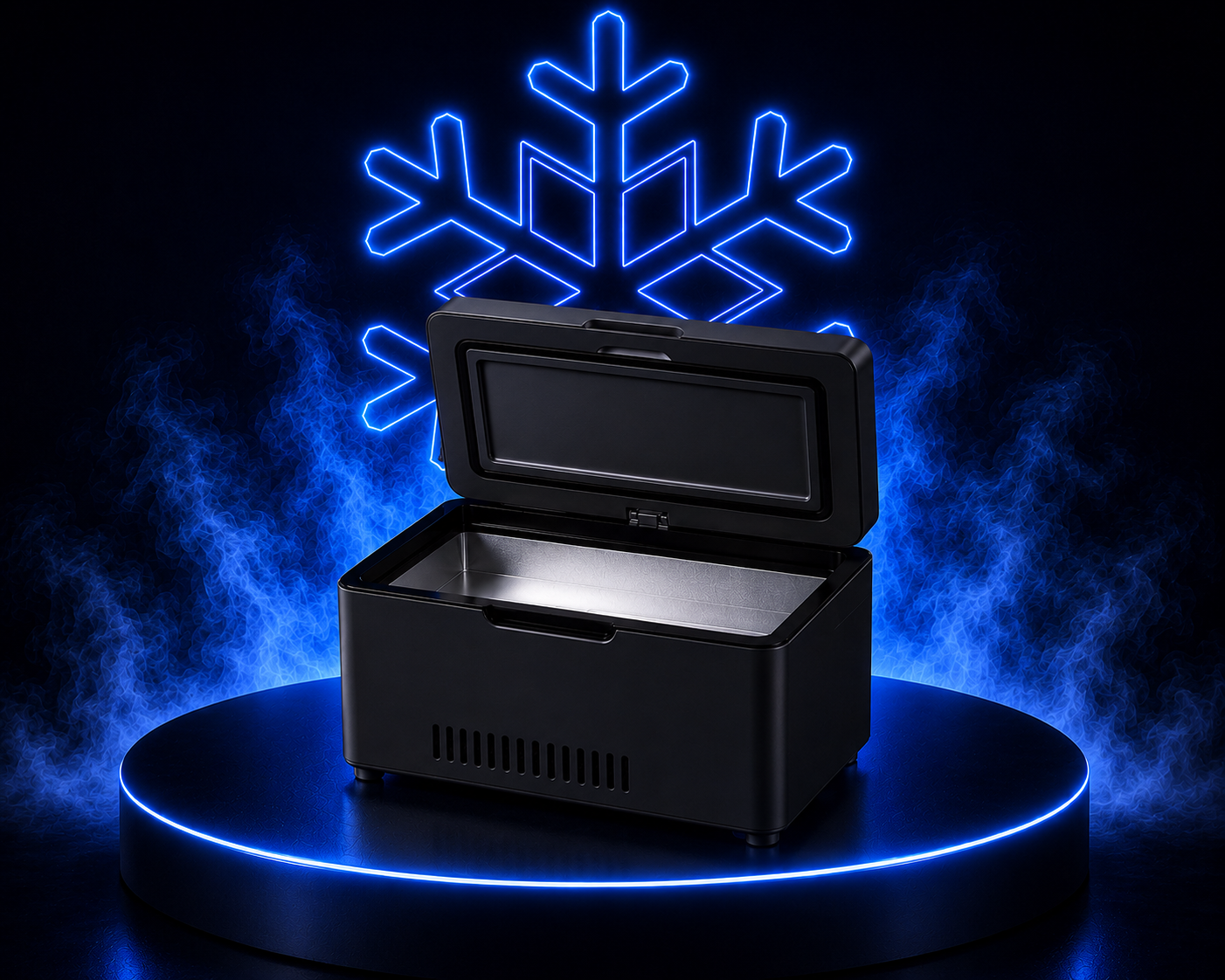 Compact portable cooler mini fridge 2–8°C – black, angle