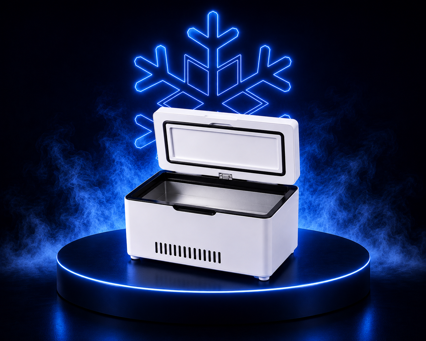 Compact portable cooler mini fridge 2–8°C – white, angle
